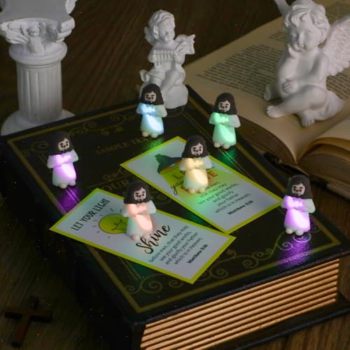 CroBlissful 100 Sets Mini Jesus Figurines Glow in Dark, Holding A Cross - style: Holding A Cross