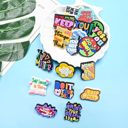 Cute Pins Bulk, Funny Lapel Badge Pins Rubber Brooch Pins for Backpacks, Hats, Bags - style: Positive-30PCS