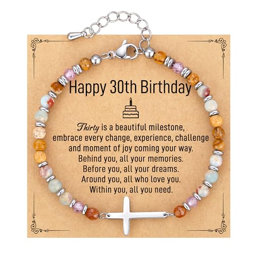 Crystal Cross Bracelet for Women Teen Girls Christmas Birthday Gifts - style: 30th