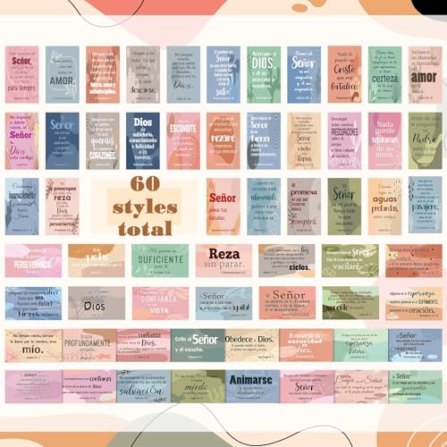 240 Pcs Spanish Bible Verse Cards Greeting Christian,Boho - style: Boho
