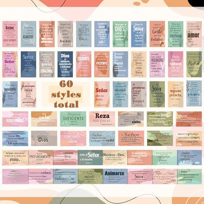 240 Pcs Spanish Bible Verse Cards Greeting Christian,Boho - style: Boho