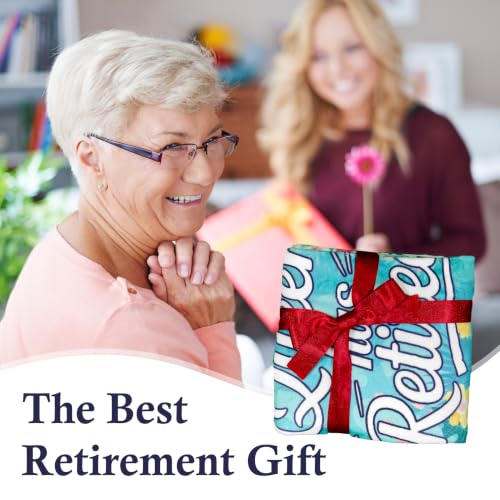 Retirement Gifts for Women, Retirement Blanket for Women 60"X50" - color: Green-retired