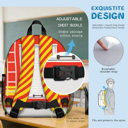 Ambulance School Backpack For Boys Toddler Bookbag Child School Bag Kindergarten Elementary Toddler Bag Gift Ideas Backpack for Boys Girls Bookbag for Kids Toddlers Casual Travel - color: Ambulance