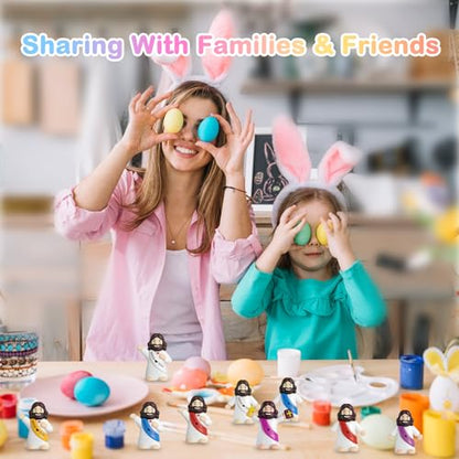 100PCS Little Jesus Figures, Mini Jesus Figurines in Bulk, Multicolor Tiny Jesus Set with Jesus Loves You Figures for Easter Egg Stuffers, Hide and Seek, Baptism, Faith Activities, Religious Gifts - size: 100PCS