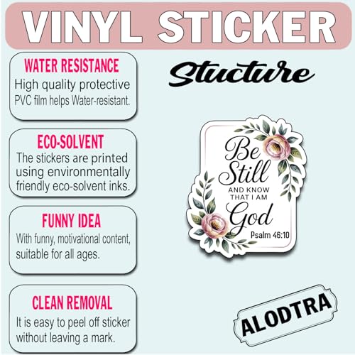 (3pcs) Be Still and Know That I Am God Vinyl Decal Psalm 46 10 Waterproof Christian Sticker for Laptop Water Bottle Faith Quote Scripture Bible Verse Stickers. Size 3" x 2,3" - color: Be Still and Know That I Am God Psalm 46 10