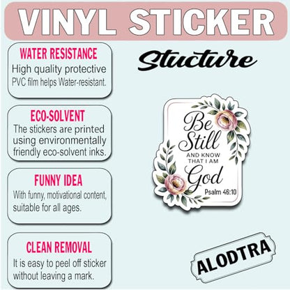 (3pcs) Be Still and Know That I Am God Vinyl Decal Psalm 46 10 Waterproof Christian Sticker for Laptop Water Bottle Faith Quote Scripture Bible Verse Stickers. Size 3" x 2,3" - color: Be Still and Know That I Am God Psalm 46 10