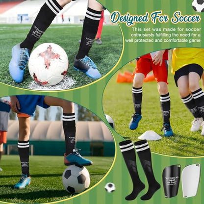 Soccer Shin Guards for Youth Adults, Christian Shin Pads Set with Sleeves and Long Soccer Socks Bible Verse Religious Football Pads for Youth Sport Game Protective Equipment - size: Medium, style: God