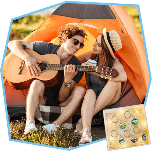 Cute Keychain Bulk,Cute Key Chain for Car Keys Purse Bag Rewards - color: Camping-30