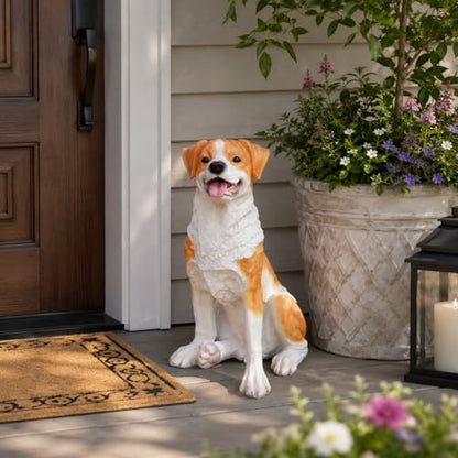 Realistic Large Dog Garden Statue - color: Golden / Light Brown