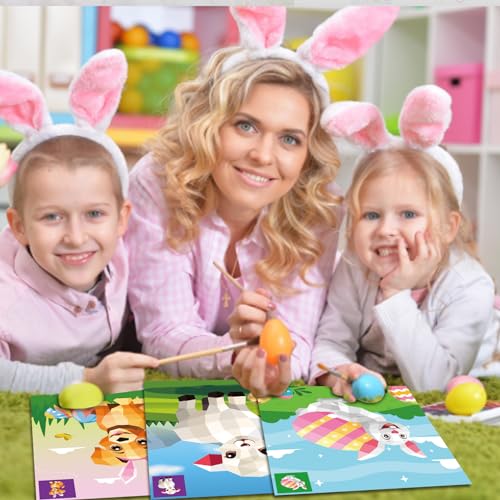 2PCS Easter Day Crafts for Kids Ages 4-8 Sticker Paint Books Gift Party Create 20 Pictures（Sticker Sheets are Separate） - color: Easter Day Stikcer Book
