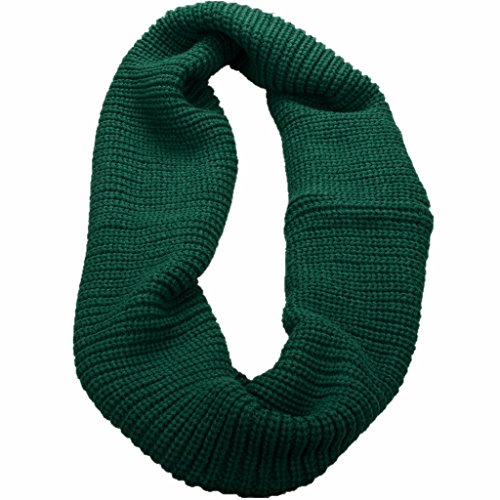 NEOSAN Womens Thick Ribbed Knit Winter Infinity Circle Loop Scarf - color: Dark Green