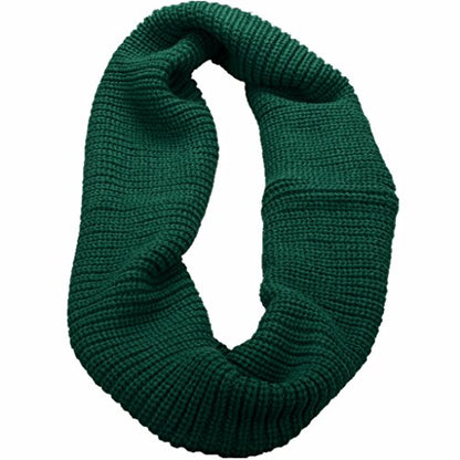 NEOSAN Womens Thick Ribbed Knit Winter Infinity Circle Loop Scarf - color: Dark Green