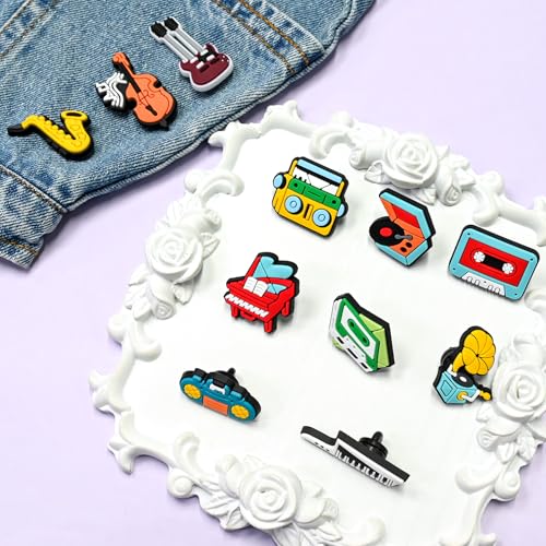 Cute Pins Bulk, Funny Lapel Badge Pins Rubber Brooch Pins for Backpacks, Hats, Bags - style: Music-22PCS
