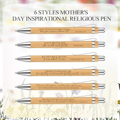Supervitae 24 Sets Christmas Bible Verse Pens with Cards for Women