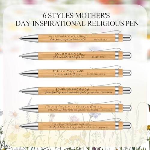 Supervitae 24 Sets Christmas Bible Verse Pens with Cards for Women