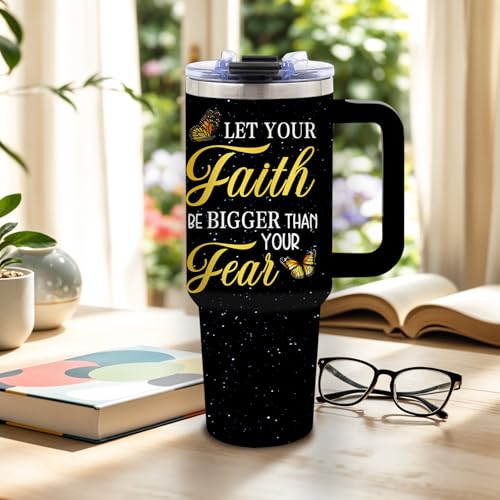 DUUV Faith over Fear Tumbler 40oz, Insulated Christian Gifts for Women Man - color: Lion Faith