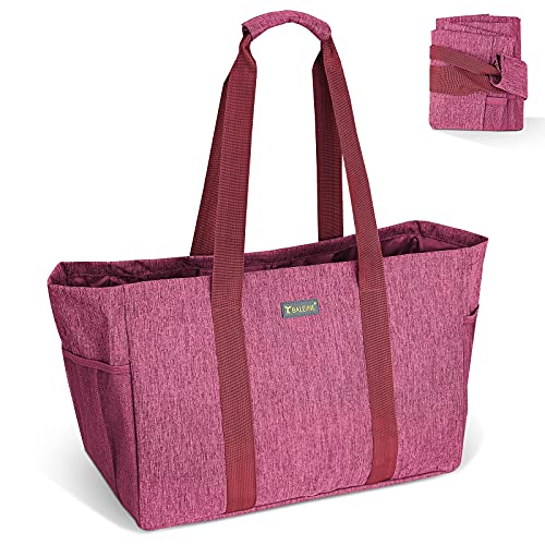 BALEINE Soft 9 Gallon Extra Large Utility Tote, Foldable Reusable Storage Bag (Berry Pink) - color: Berry Pink, size: 1-Pack