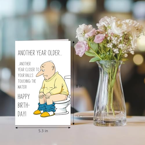Funny Birthday Card for Men, Rude Aging Birthday Card for Husband Boyfriend Brother Dad Friend Uncle, Snarky 40th 50th 60th 70th Bday Cards Gift - color: Another Year Old