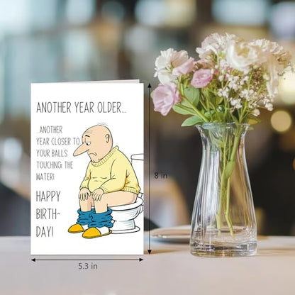 Funny Birthday Card for Men, Rude Aging Birthday Card for Husband Boyfriend Brother Dad Friend Uncle, Snarky 40th 50th 60th 70th Bday Cards Gift - color: Another Year Old
