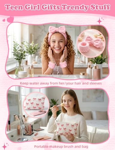 14PCS Halloween Gifts for Teen Girls - Teen Girl Gifts Trendy Stuff Basket - color: Pink