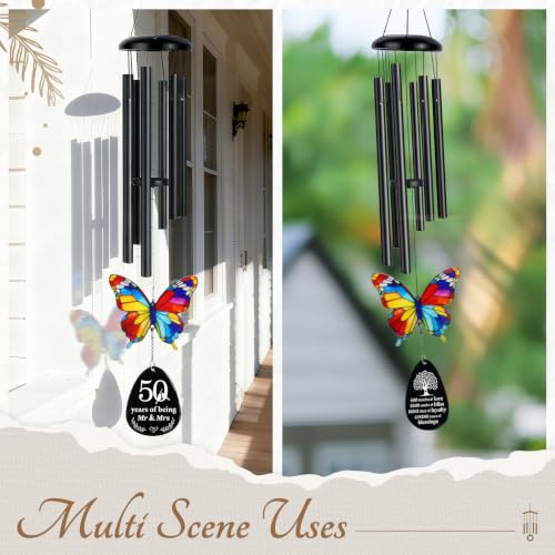50th Anniversary Wind Chime Gifts, Happy 50th Wedding Jubilee Gifts - color: 50th Anniversary Timeline Gift