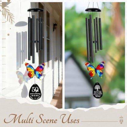 50th Anniversary Wind Chime Gifts, Happy 50th Wedding Jubilee Gifts - color: 50th Anniversary Timeline Gift