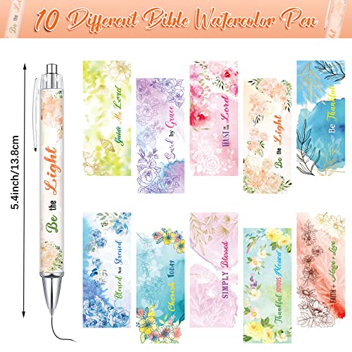 Tinlade 10 Pcs Christian Bible Verse Ballpoint Ink Pens,Fresh Flower - style: Fresh Flower