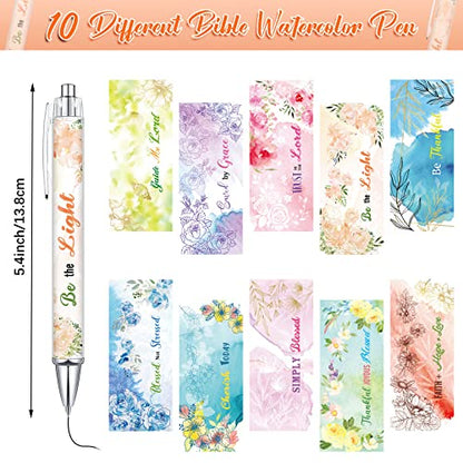 Tinlade 10 Pcs Christian Bible Verse Ballpoint Ink Pens,Fresh Flower - style: Fresh Flower