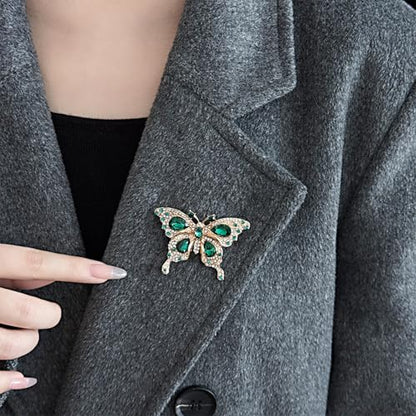 Brooch Pins For Women Fashion Elegant Brooches Lapel Badges Coat Sweater Scarves Shawl Dress Accessory Wedding Party Prom Jewelry - color: Green-A