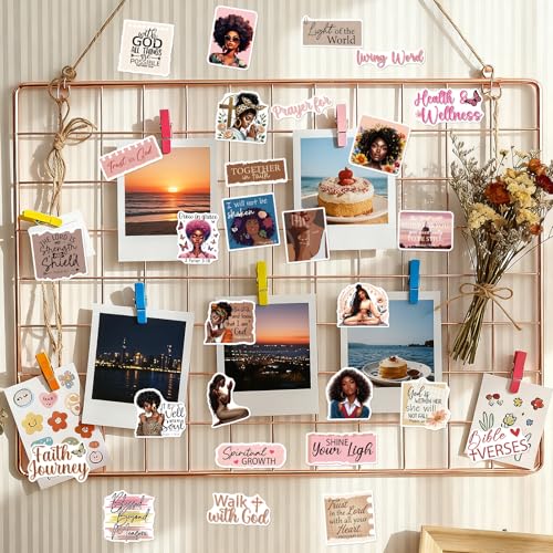 Prayer Board Stickers Supplies - 100 Pcs Black Women Prayer Vision Board Stickers, Motivational Christian Water Bottle Sticker, Waterproof Vinyl Scrapbook Decals for Laptop Journaling - style: Christian Prayer Board