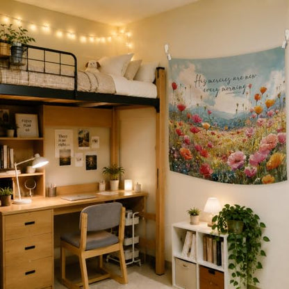 SAMKEIDOI Christian Floral Tapestry Wall Hanging 50x60 Inch - color: SJ-1