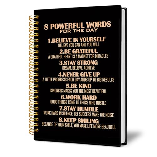 Motivational Notebook,Inspirational 8 Powerful Words for Gifts - color: Motivational Theme