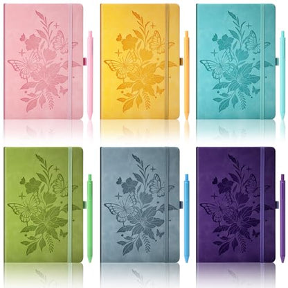 Yaomiao 12 Pcs International Womens Day Gifts for Women Bulk A5 Leather Journals and Pens with Springtime Flowers and Bible Verse Small Inspirational Prayer Gifts for Church Office School Supplies