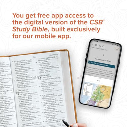 CSB Study Bible, Personal Size, Digital Study Edition, Burnt Sienna LeatherTouch, Red Letter, Study Notes and Commentary, Illustrations, Articles, Word Studies, Outlines, Timelines