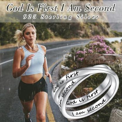 YinShan 925 Sterling Silver Inspirational Ring I am Enough Rings/God Grant Me The Serenity/Always Remember You Are Braver for Women Girls Size 6-9 - style: God is First