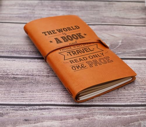 ZVMIS Travel Lover Journal-The World Is a Book and Those Who Don’t Travel Read Only One Page-World Traveler Gift-Adventure Awaits Travel Memory Record Keepsake-Refillable Photo Diary Notebook - style: Style46-the world is a Style and
