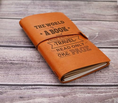 ZVMIS Travel Lover Journal-The World Is a Book and Those Who Don’t Travel Read Only One Page-World Traveler Gift-Adventure Awaits Travel Memory Record Keepsake-Refillable Photo Diary Notebook - style: Style46-the world is a Style and