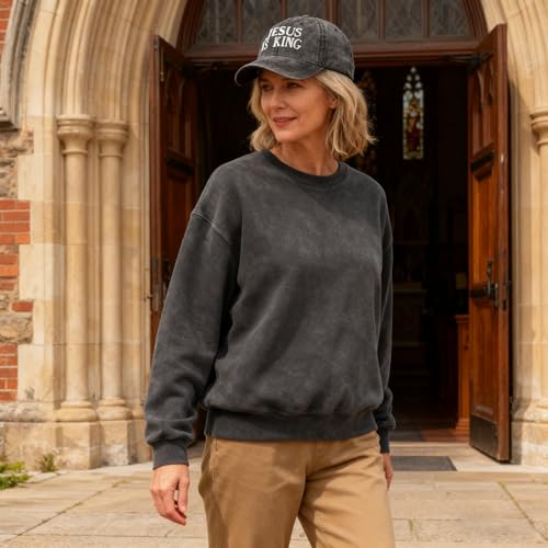 Inspirational Christian Baseball Cap, Adjustable Embroidered Cotton Hat for Men Women Dad Hat Gifts for His Her - color: Jesus is King - Black