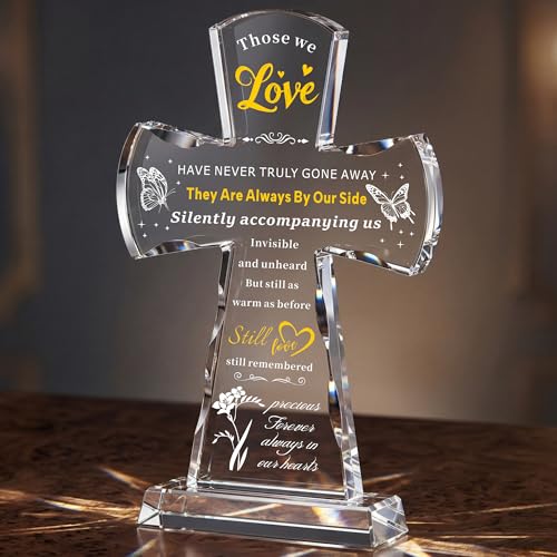 Ghtixsu Crystal Cross Memorial Gift, Sympathy Gifts for Loss of Loved One, Bereavement Remembrance Keepsake, Christian Condolence Gift for Loss of Mother Father, Religious Funeral Gift - color: Loss of a Loved One
