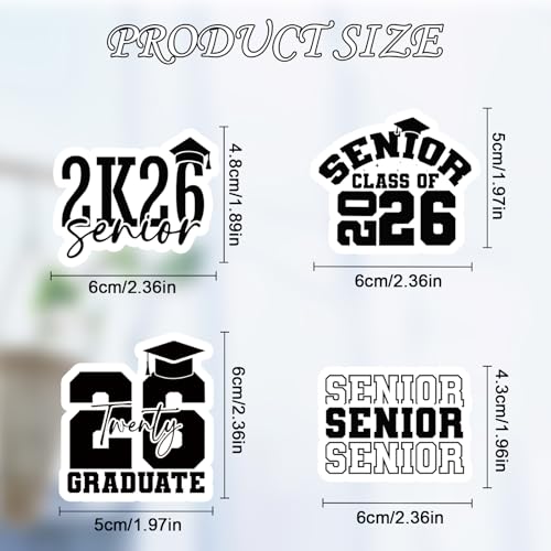 Senior 2026 Graduation Stickers - 50 Pcs Class of 2026 Stickers for College, Graduation Decal for Journal Scrapbook Water Bottle Card Laptop, High School Senior Party Decor Supplies - style: Senior 2026 Graduation