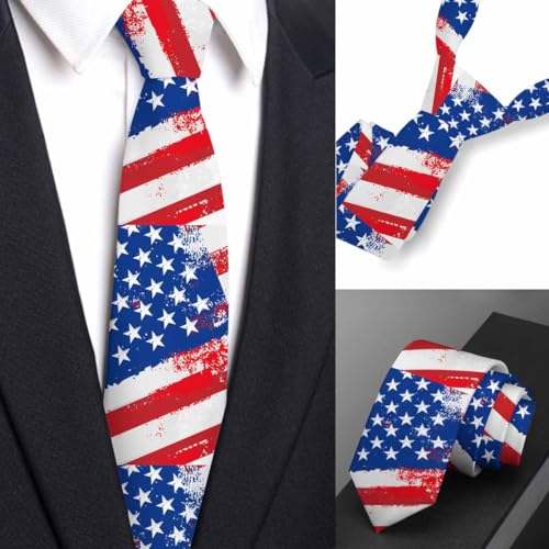 funny Ties for Men Business Novelty Men's Neckties for Festival Holiday Party Valentine's Day Wedding Christmas - color: Retro Flag
