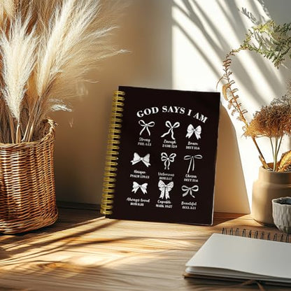 THDSE Black Bible Journal for Women, Christian Prayer Spiral Notebook - color: Black