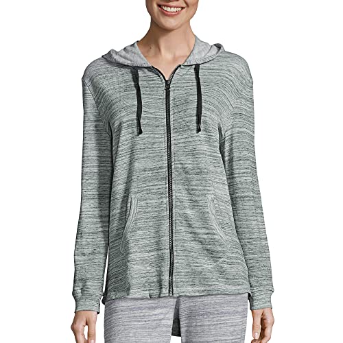 Hanes womens French Terry Zip Hoodie - color: Ebony Spacedye, size: Small