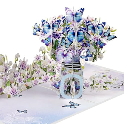 Butterflies Bottle Pop Up Sympathy Cards with Envelopes, Sorry for Your Loss Card, Religious Pop Up Sympathy for Loss of Loved one, Mother, Father, Husband (Butterflies Bottle) - color: Butterflies Bottle