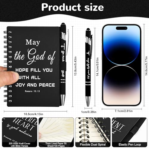 30 Sets Black Christian Prayer Journals with Pens, Christian Gifts for Men - color: black