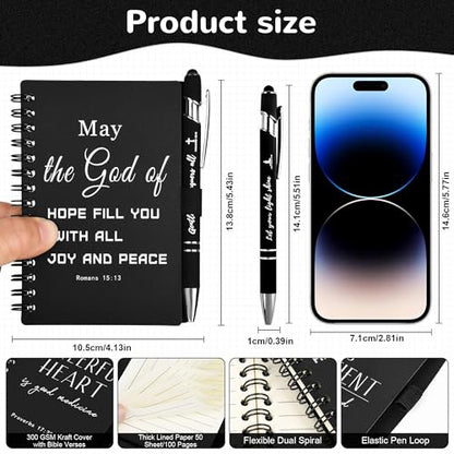 30 Sets Black Christian Prayer Journals with Pens, Christian Gifts for Men - color: black