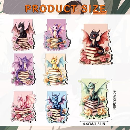 Wxiben 8 Pcs Dragon Flower Magnetic Bookmark Book Mark Page Clip - style: Flower Dragon