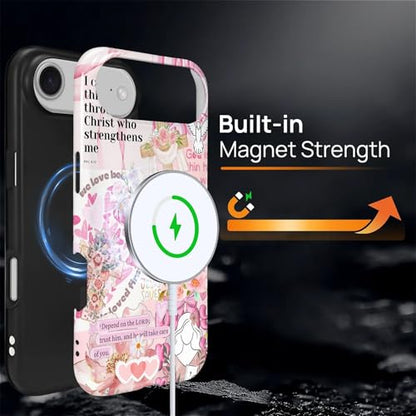 Magnetic Case for iPhone 17 Air, Compatible with Magsafe PC Hard Shell & Silicone Inner Bumper Anti-Scratch Full-Body Cover Shockproof Slim Design Retro Newspaper Collage Religious Jesus - color: Retro Newspaper Collage Religious Jesus, size: iPhone 17 Ai