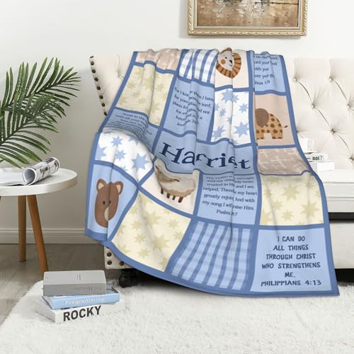 Personalized Baby Blankets with Name Christian Gift for Baby - color: Design01