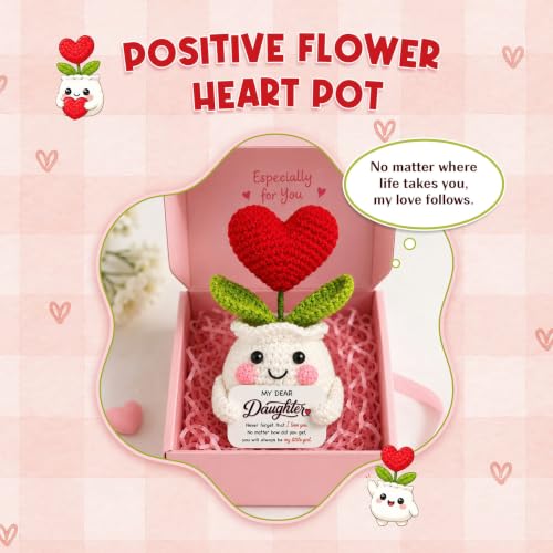 Positive Crochet Heart Flower for Daughter Birthday Gifts, To My Daughter - color: Granddaughter